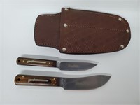 Set of 2 Long Rifle Knives w/Sheath