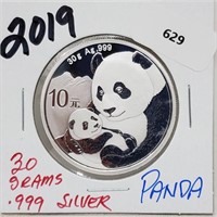 2019 30G .999 Silver Panda 10Y
