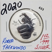 2020 1oz .999 Silver Taekwondo Round