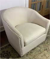 Pottery Barn swivel chair, ivory/cream color w