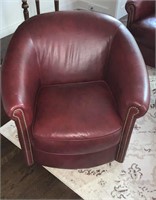 Brandington Young burgundy color leather swivel
