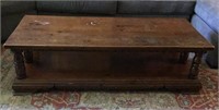 Early American style coffee table, 54” x 22”,