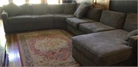 Five piece grey sectional, pillow back, with