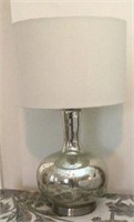 Mercury glass table lamp with shade, 24” tall