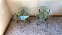 Pr. Glass Top Side Tables 20x16