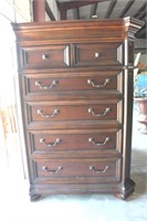 Six drawer cherry wooden dresser 55.5"Tall x 42" W
