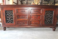 Beautiful six- drawer, two cabinet buffet 36" Tall