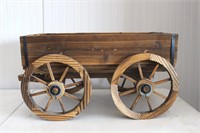 Decorative wood wagon. 14.5" T x 26" W