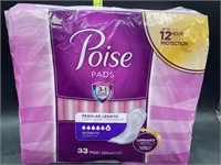 Poise pads regular length ultimate 6 - 33 pads