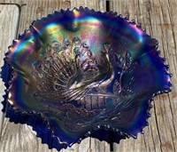 Carnival Glass Northwood Peacock Dish