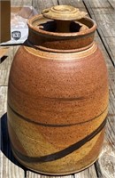 11" Signed Pottery Jar with Lid