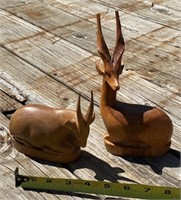 2 - African Plains Animal Wood Carvings