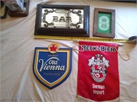 Beer bar advertising - plaques, banner, mirror