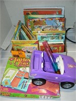 BOX CHILDREN'S BOOKS, FASHION PLATES, CAR