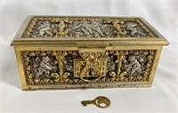 Beautiful Antique Locking Trinket Box