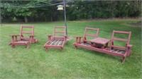 3 piece wooden patio set