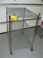 STAINLESS WIRE SHELF ON CASTERS 39" HIGH x 24"