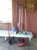 Cleaning supplies - Swifters , mop, pail, dust