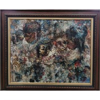 Interesting Oil Impressionist Painting With Faces