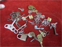 Lot of Vintage & antique misc. keys & locks.