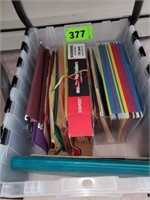 TOTE OF OFFICE RELATED ITEMS- FILE FOLDERS