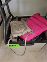 CONTAINER OF WOMENS PURSES & RELATED PCS.