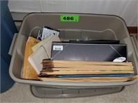 TOTE OF OFFICE RELATED ITEMS- FOLDERS & SUCH