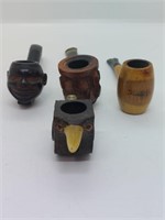 Lot of 4 Vintage Collectible Tobacco Pipes