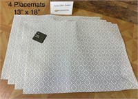 Set of 4 Patterned Placemats (13" x 18")