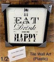 12" x 12" Faux Tile Framed Wall Hanging