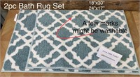 2 pc Bath Rug Set (1 mat is stained)