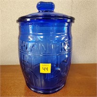 Cobalt Blue Planters' Peanut Jar