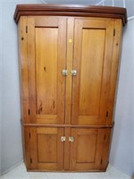 RESERVE Antique Pine Primitive Corner Cupboard