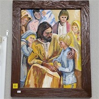 Oil on Canvas of Jesus & Children Painting
