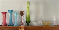 Shelf Full of Vases & Glassware