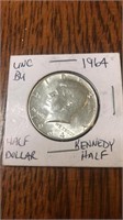 1964 Kennedy Half Dollar UNC BU