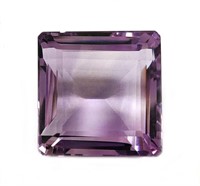 Certified 58.93 ct Natural Amethyst Square Cut
