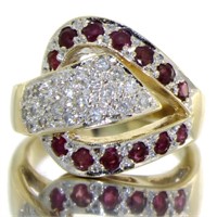 14kt Gold Antique Ruby & Diamond Estate Ring