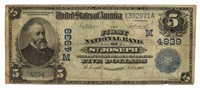 Series 1902 St Joseph $5 Large National Currency