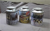 (3) Houston Harvest Decorative Tins