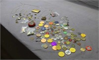 Assorted Jewelry, Coins, Tokens & Casino Chips