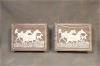 (2) Incolay Stone Horse Jewelry Boxes