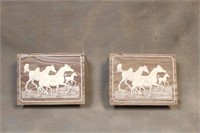 (2) Incolay Stone Horse Jewelry Boxes