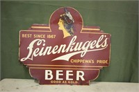 Tin Leinenkugels Beer Sign, Approx 41"x35"
