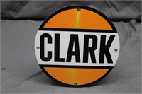 Clark Gasoline Porcelain Sign, Approx 12"