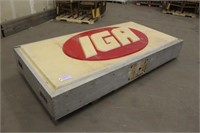 IGA Sign, Works Per Seller, Approx 8ftx4ftx12"