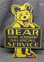 Bear Alignment Balancing Heavy Steel Sign