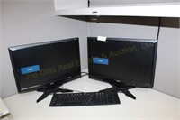 Two Acer Monitors & One Keyboard