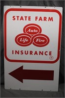 State Farm Insurance Tin Sign, Approx 24"x36"