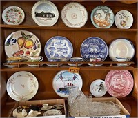 Three (3) Shelves Full of Plates & Glassware